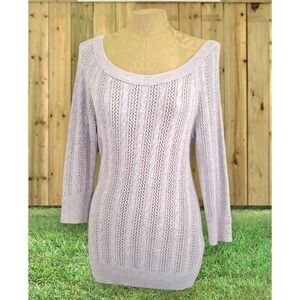 American Eagle Outfitters gray cable knit sweater Sz M y2kstyle coquette western